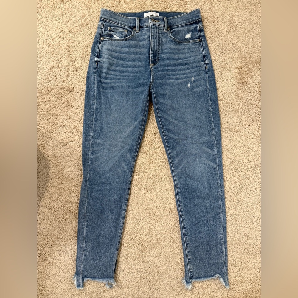 Loft Skinny Distressed Blue Denim Jeans